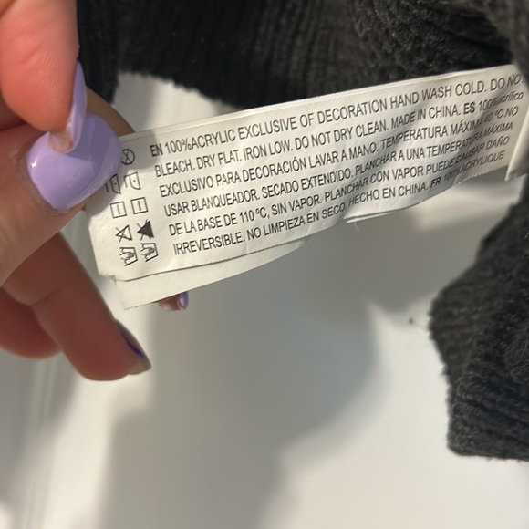 Grey Cropped Laces Pirate Forever 21 Baggy Sweater - Picture 4 of 7